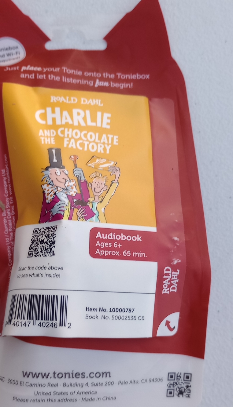 Tonies Roald Dahl Charlie and the Chocolate Factory Audiobook New Sealed Ages 6+